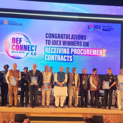 our company director being felicitated by Hon'ble RM Shri Rajnath Singh at Def Connect 4.0, 2024 at the prestigious Manekshaw Center, New Delhi. A proud moment for our team and a testament to our commitment to innovation in the defense sector!