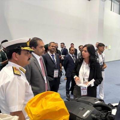 Honored to participate in NAVDEX 2025, presenting our cutting-edge fire safety solutions to H.E. Shri Sujoy Sudhir, Ambassador, & V Adm S. Vatsyan, DCIDS. A proud moment for our team!